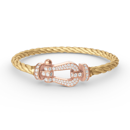[ECHO ]FORCE LARGE HORSESHOE FULL DIAMOND BRACELET ROSE GOLD