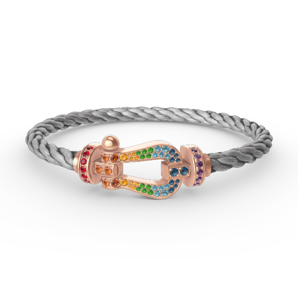 [ECHO ]FORCE LARGE HORSESHOE  COLORED DIAMOND BRACELET ROSE GOLD