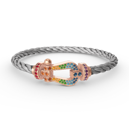 [ECHO ]FORCE LARGE HORSESHOE  COLORED DIAMOND BRACELET ROSE GOLD