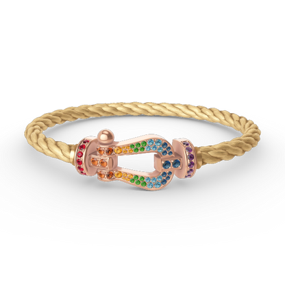 [ECHO ]FORCE LARGE HORSESHOE  COLORED DIAMOND BRACELET ROSE GOLD