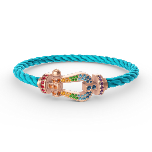 [ECHO ]FORCE LARGE HORSESHOE  COLORED DIAMOND BRACELET ROSE GOLD