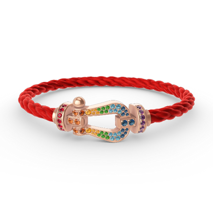 [ECHO ]FORCE LARGE HORSESHOE  COLORED DIAMOND BRACELET ROSE GOLD