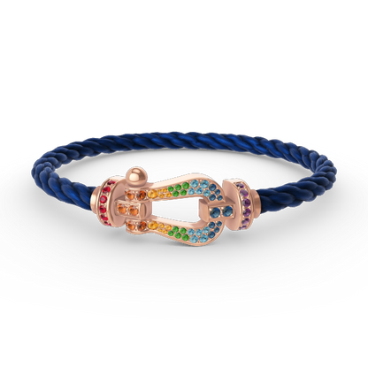 [ECHO ]FORCE LARGE HORSESHOE  COLORED DIAMOND BRACELET ROSE GOLD