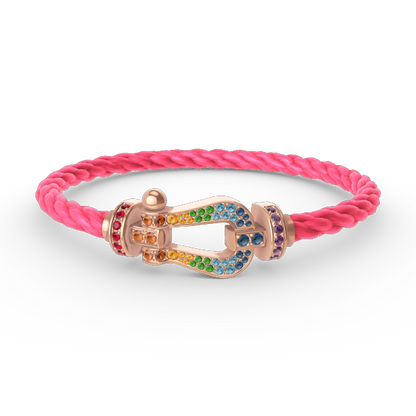 [ECHO ]FORCE LARGE HORSESHOE  COLORED DIAMOND BRACELET ROSE GOLD