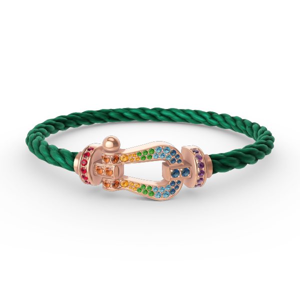 [ECHO ]FORCE LARGE HORSESHOE  COLORED DIAMOND BRACELET ROSE GOLD