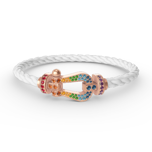 [ECHO ]FORCE LARGE HORSESHOE  COLORED DIAMOND BRACELET ROSE GOLD