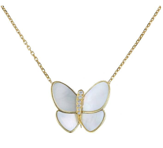 [ECHO ]BUTTERFLY GOLD MOP DIAMOND NECKLACE