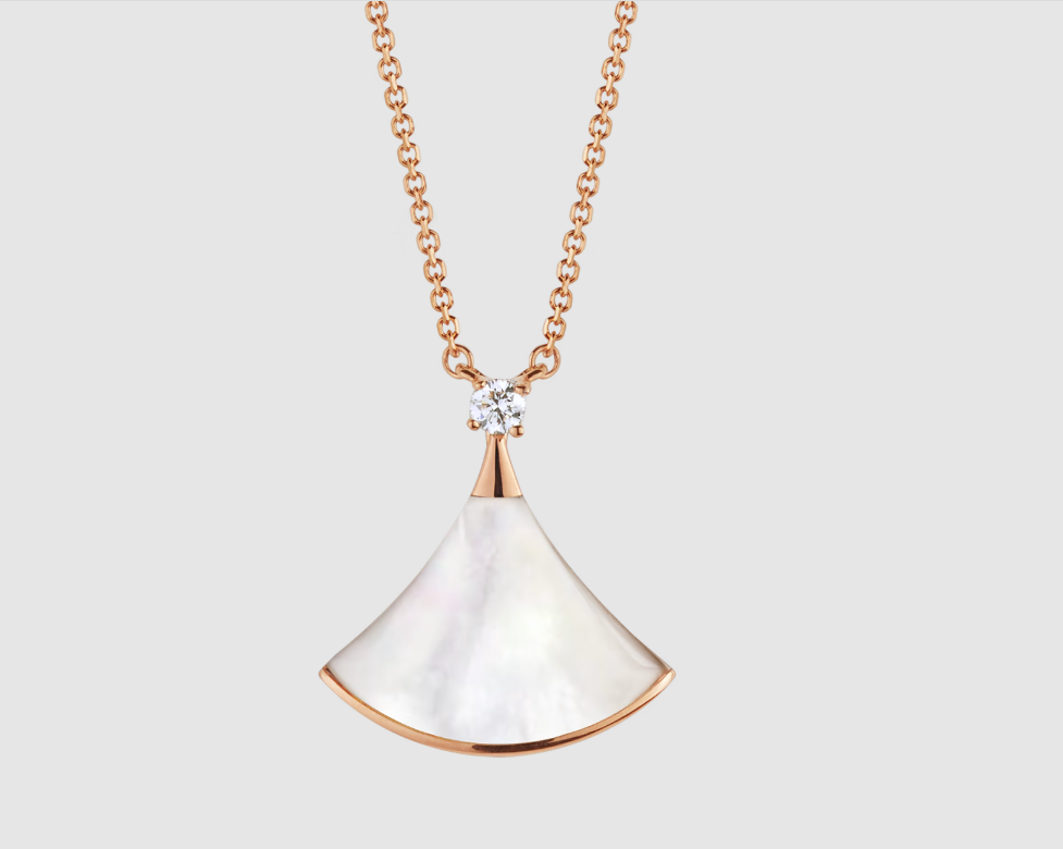 [ECHO ]DREAM NECKLACE WHITE MOP PINK GOLD 1 DIAMOND