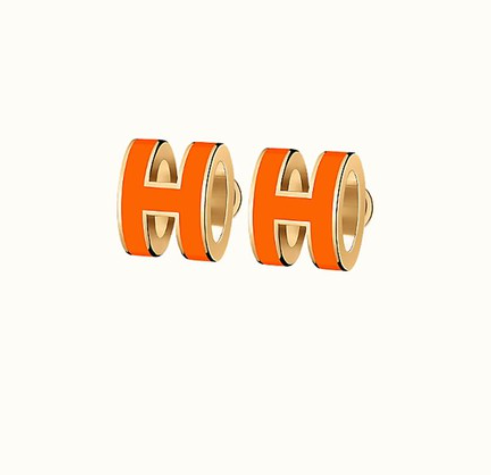[ECHO ]MINI POP H EARRINGS ORANGE