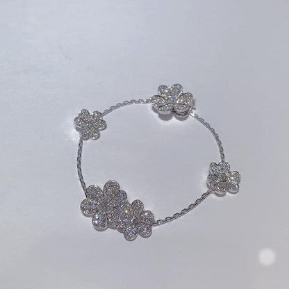 [ECHO ]FRIVOLE SILVER 5 FLOWERS BRACELET