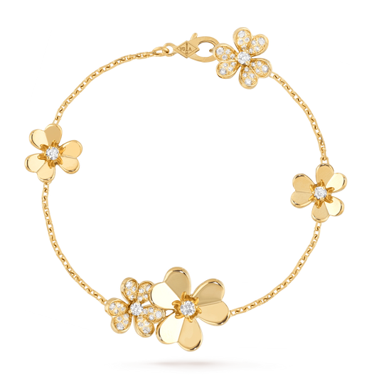 [ECHO ]FRIVOLE GOLD 5 FLOWERS BRACELET