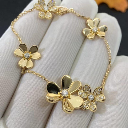 [ECHO ]FRIVOLE GOLD 5 FLOWERS BRACELET