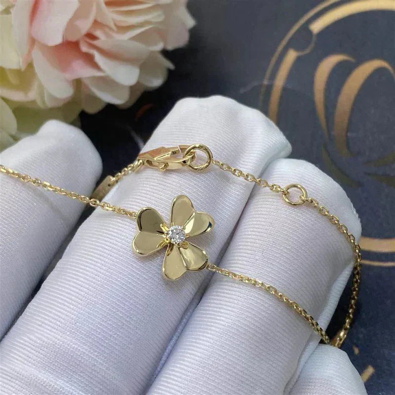 [ECHO ]FRIVOLE GOLD FLOWER PINK MALACHITE BRACELET