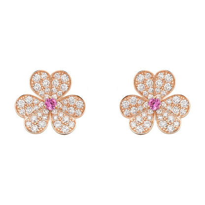[ECHO ]FRIVOLE PINK GOLD FLOWER DIAMOND EARRINGS