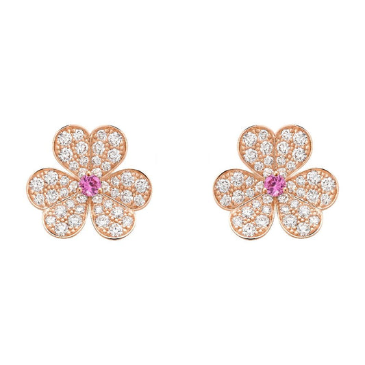 [ECHO ]FRIVOLE PINK GOLD FLOWER DIAMOND EARRINGS