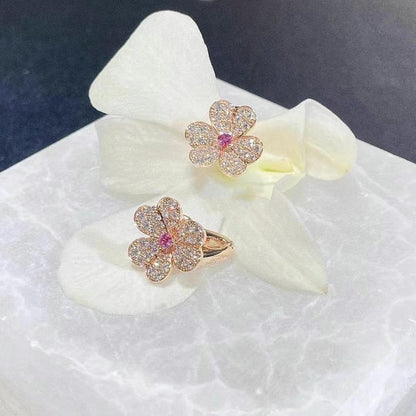 [ECHO ]FRIVOLE PINK GOLD FLOWER DIAMOND EARRINGS