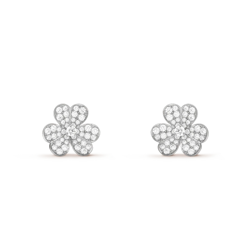 [ECHO ]FRIVOLE SILVER FLOWER DIAMOND EARRINGS