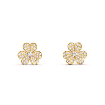 [ECHO ]FRIVOLE GOLD FLOWER DIAMOND EARRINGS