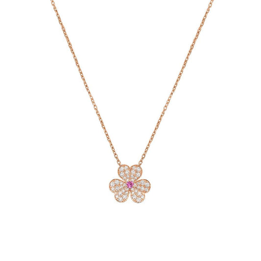 [ECHO ]FRIVOLE ROSE GOLD FLOWER DIAMOND NECKLACE