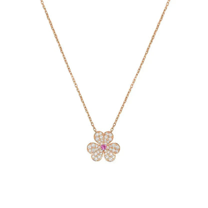 [ECHO ]FRIVOLE ROSE GOLD FLOWER DIAMOND NECKLACE