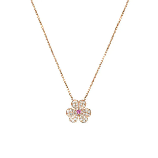 [ECHO ]FRIVOLE ROSE GOLD FLOWER DIAMOND NECKLACE