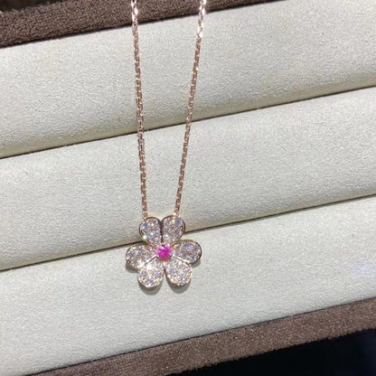 [ECHO ]FRIVOLE ROSE GOLD FLOWER DIAMOND NECKLACE