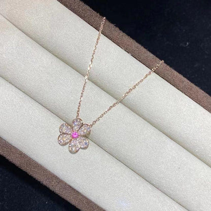 [ECHO ]FRIVOLE ROSE GOLD FLOWER DIAMOND NECKLACE