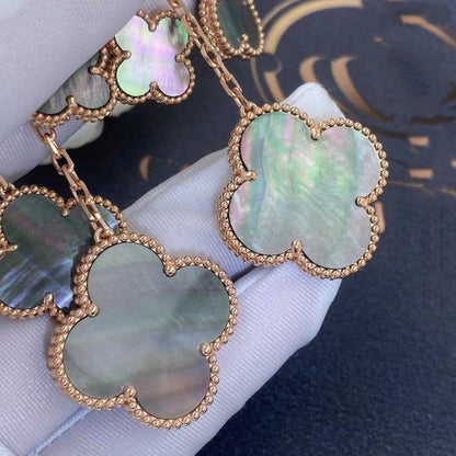 [ECHO ]CLOVER EARRINGS DARK MOP 4 MOTIFS ROSE GOLD