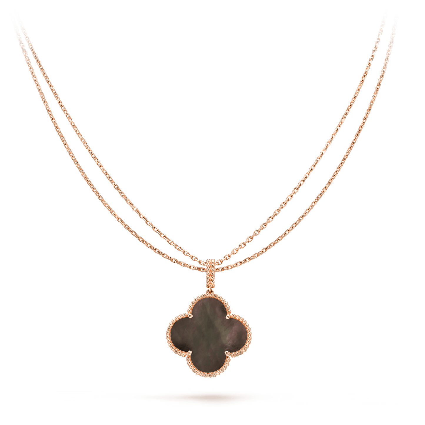 [ECHO ]CLOVER 25MM GOLD DARK MOP BIG CLOVER NECKLACE