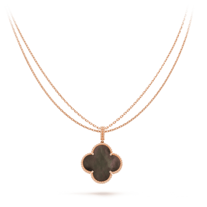 [ECHO ]CLOVER 25MM GOLD DARK MOP BIG CLOVER NECKLACE