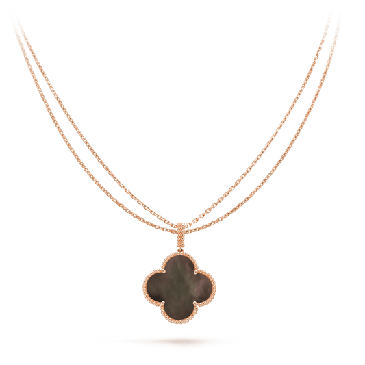 [ECHO ]CLOVER 25MM GOLD DARK MOP BIG CLOVER NECKLACE
