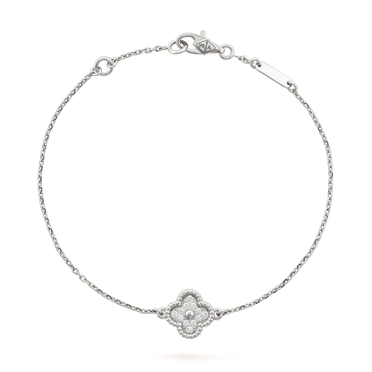 [ECHO ]CLOVER  SINGLE FLOWER BRACELET SILVER