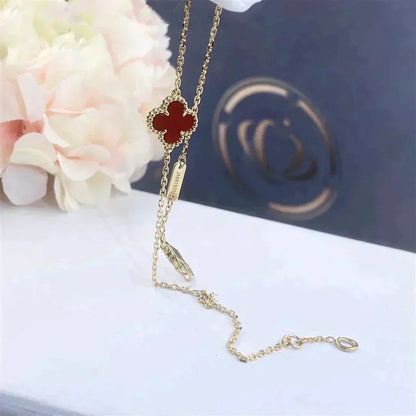 [ECHO ]CLOVER  CARNELIAN SINGLE FLOWER BRACELET
