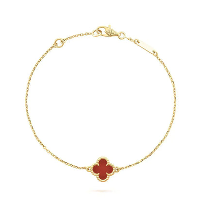 [ECHO ]CLOVER  CARNELIAN SINGLE FLOWER BRACELET