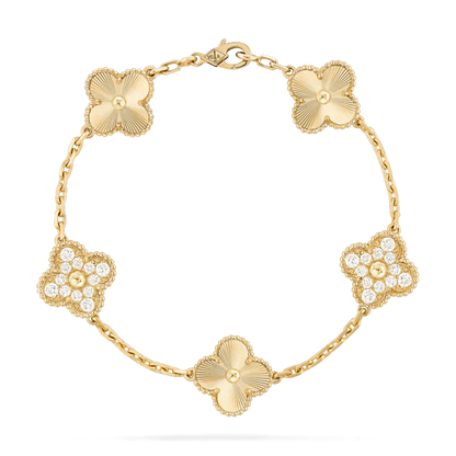 [ECHO ]CLOVER BRACELET 5 MOTIFS GOLD DIAMOND