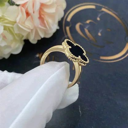 [ECHO ]CLOVER ONYX RING