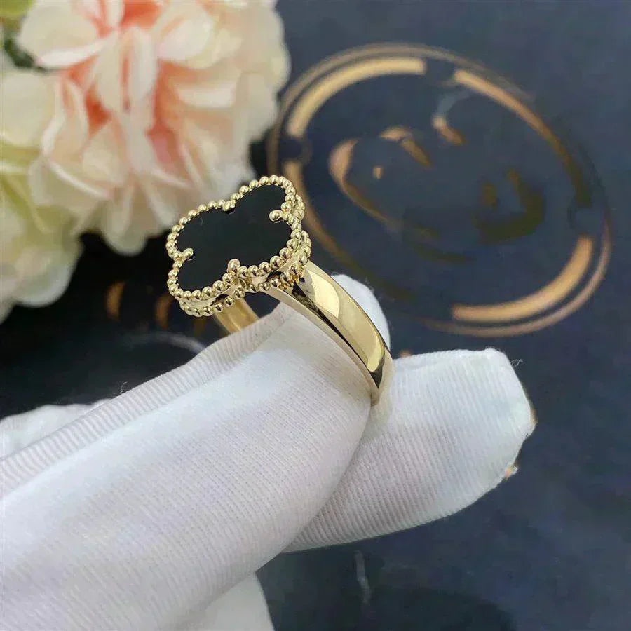[ECHO ]CLOVER ONYX RING