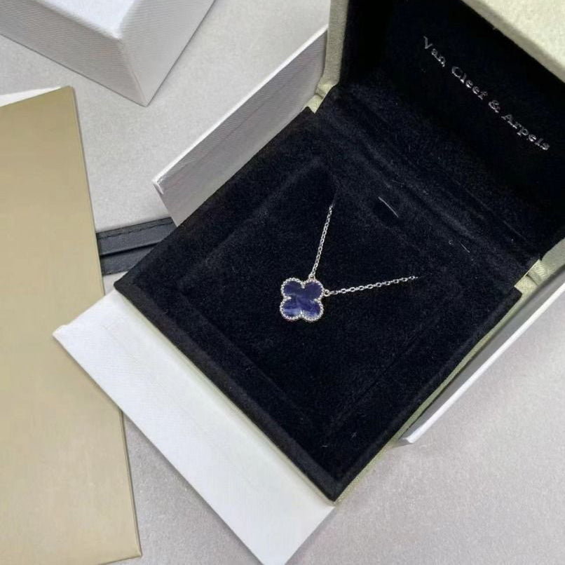 [ECHO ]CLOVER 15MM PIETERSITE NECKLACE SILVER