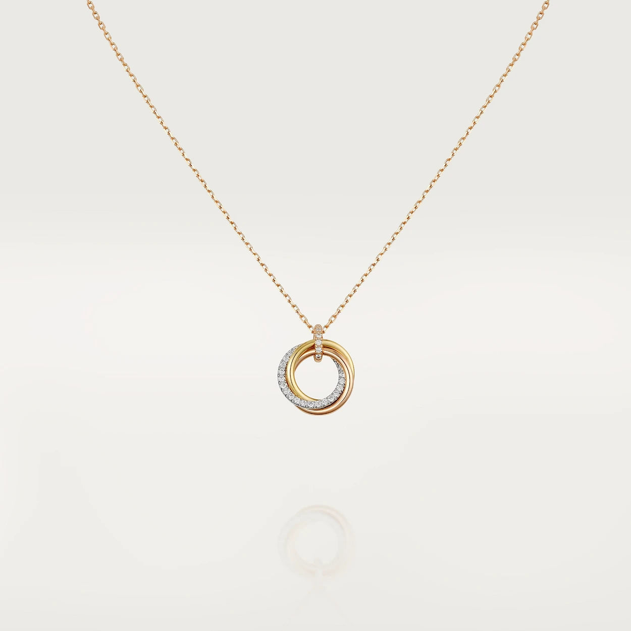 [ECHO ]TRINITY NECKLACE SILVER GOLD PINK GOLD DIAMONDS