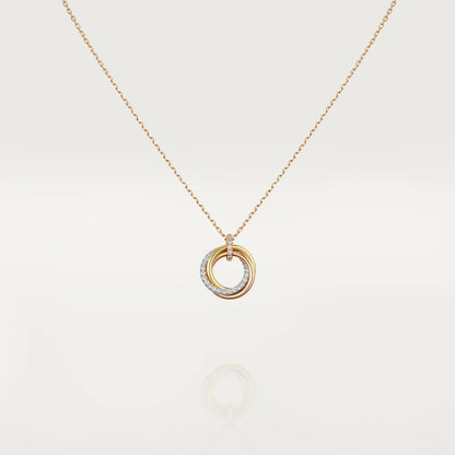 [ECHO ]TRINITY NECKLACE SILVER GOLD PINK GOLD DIAMONDS
