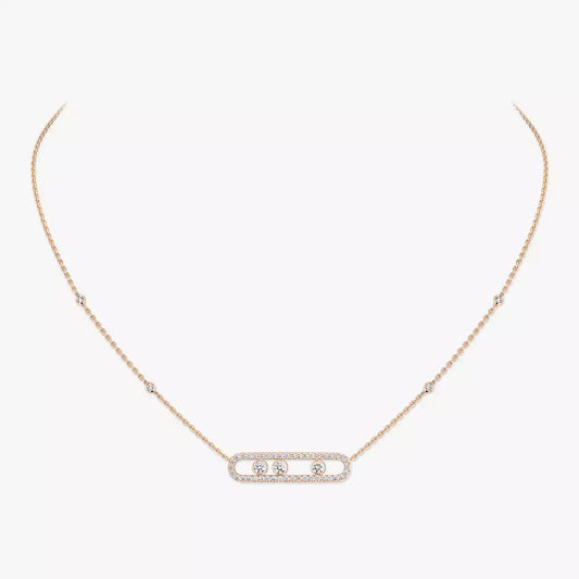 [ECHO] Move Pave_ Rose Gold Diamond Necklace