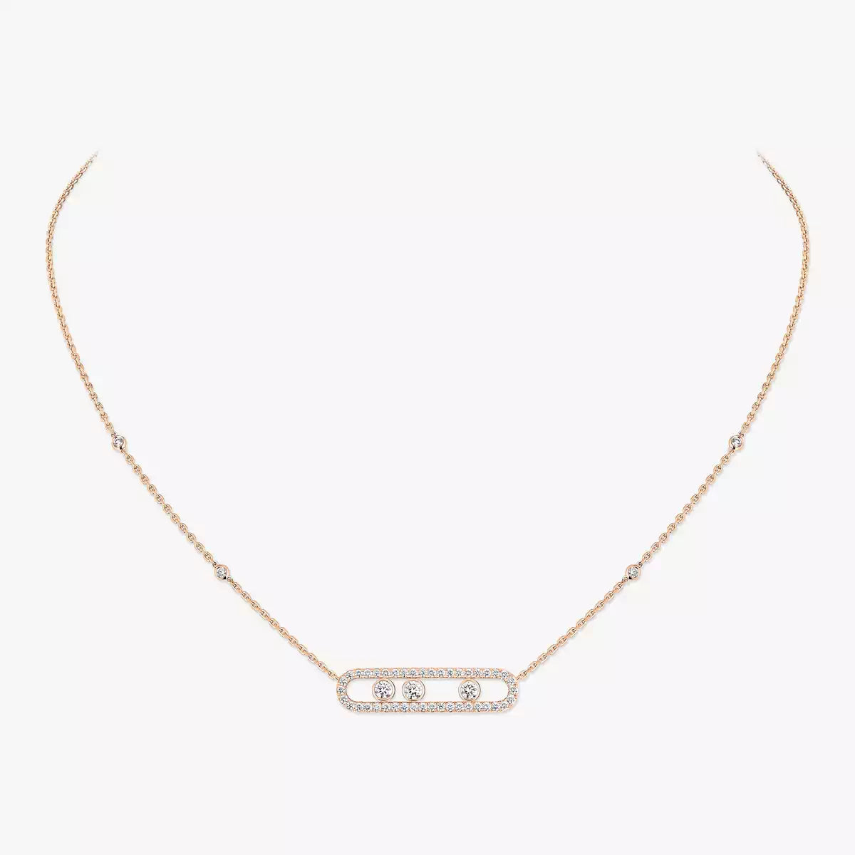 [ECHO] Move Pave_ Rose Gold Diamond Necklace