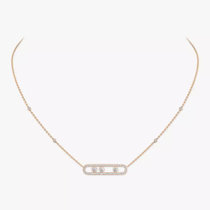 [ECHO] Move Pave_ Rose Gold Diamond Necklace
