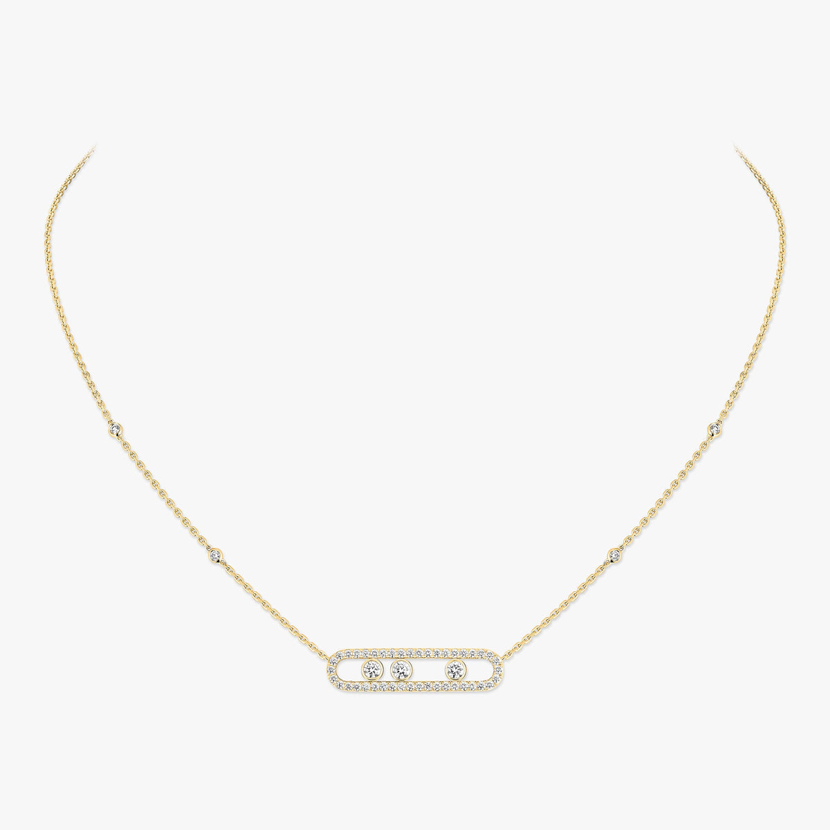 [ECHO] Move Pave_ Rose Gold Diamond Necklace
