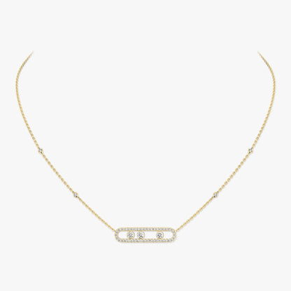 [ECHO] Move Pave_ Rose Gold Diamond Necklace