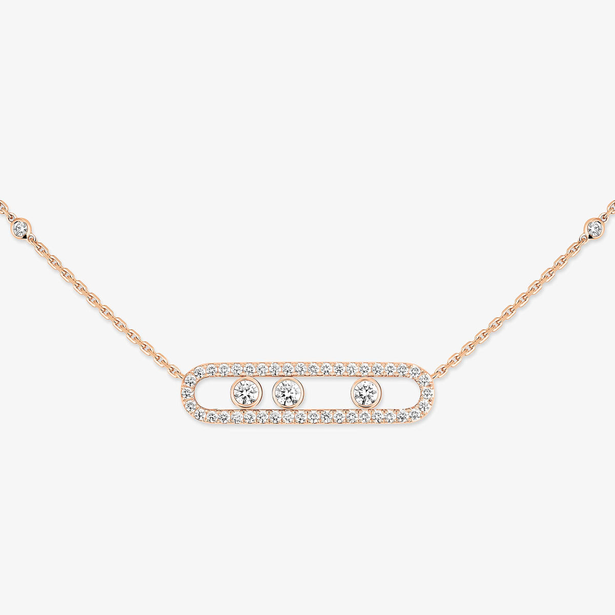 [ECHO] Move Pave_ Rose Gold Diamond Necklace