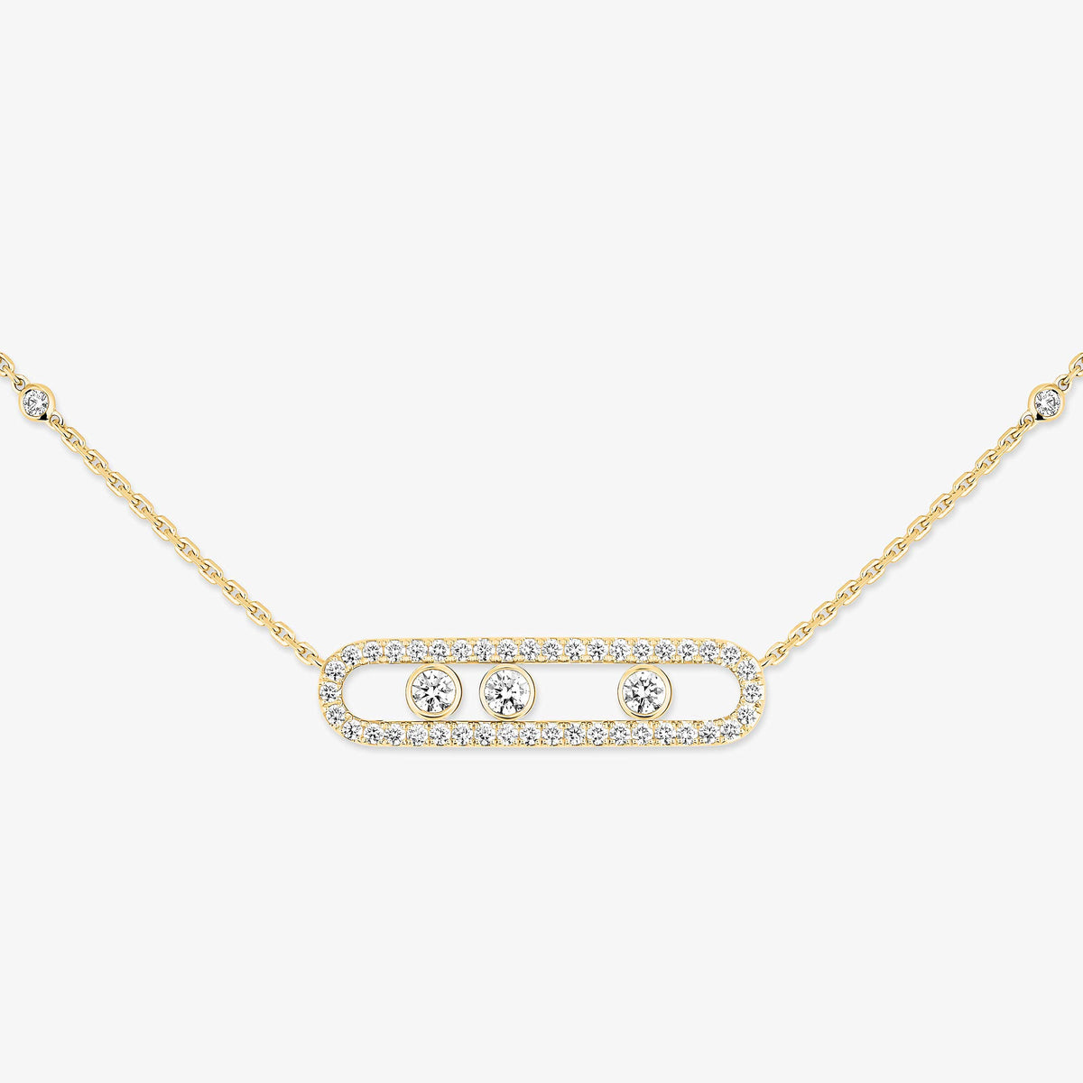 [ECHO] Move Pave_ Rose Gold Diamond Necklace