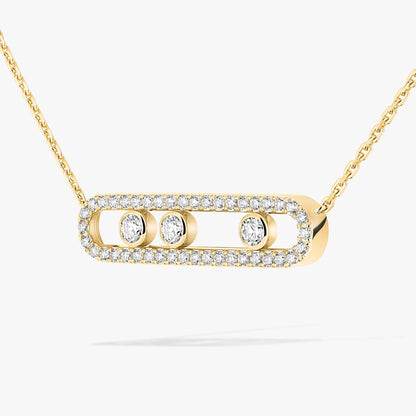 [ECHO] Move Pave_ Rose Gold Diamond Necklace