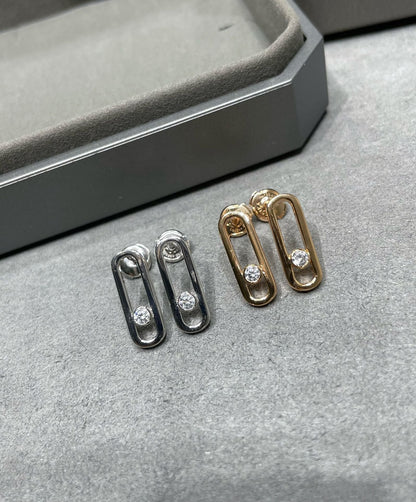 [ECHO]MOVE UNO SMALL 1 DIAMOND EARRINGS