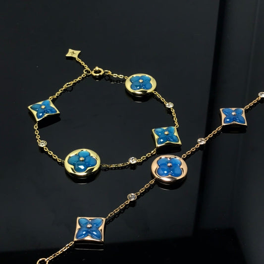 [ECHO ]STAR AND SUN 4 MOTIF BLUE BRACELET
